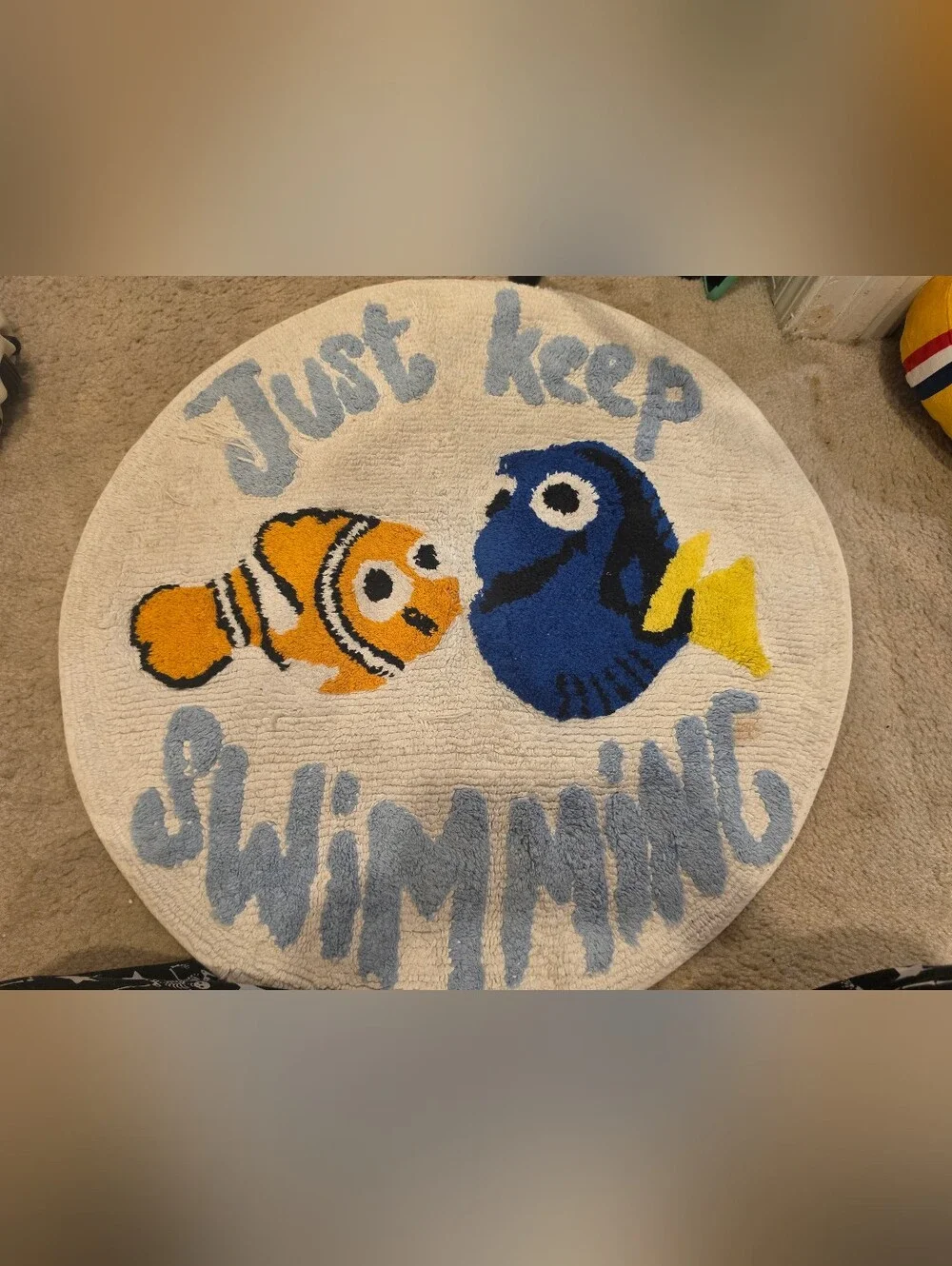 Pottery barn finding nemo shower curtain, bath mat and 3 towels